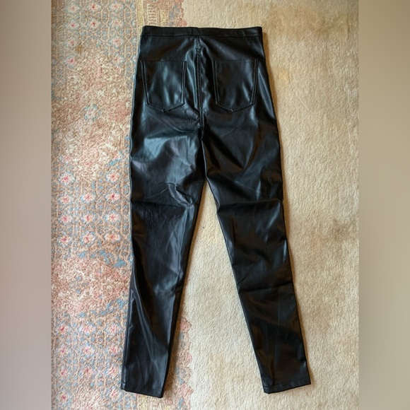 NWT Wet Seal Faux Black Pleather Straight Leg Pants Medium - Picture 8 of 14